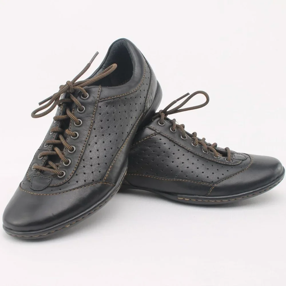 Born Black Perforated Leather Lace-Up Casual Oxford Sneakers Women's 6 NWT - Picture 12 of 15